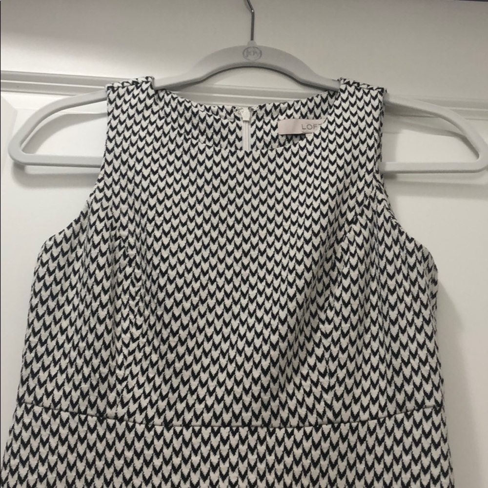 LOFT herringbone print dress, Sz 0P